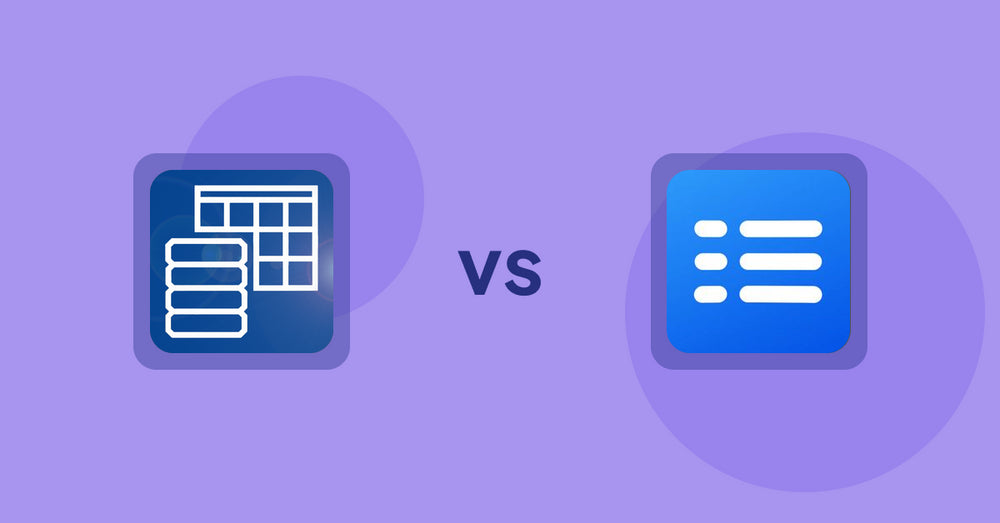 Shopify Metafield Apps: TablePress ‑ Data Tables vs Easy Specification Table