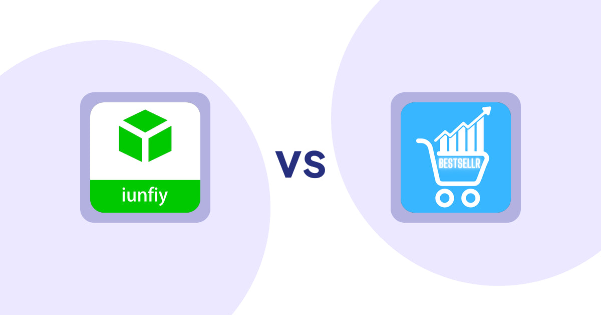 Shopify Product Display Apps: iunfiy • Related Products vs Bestsellr