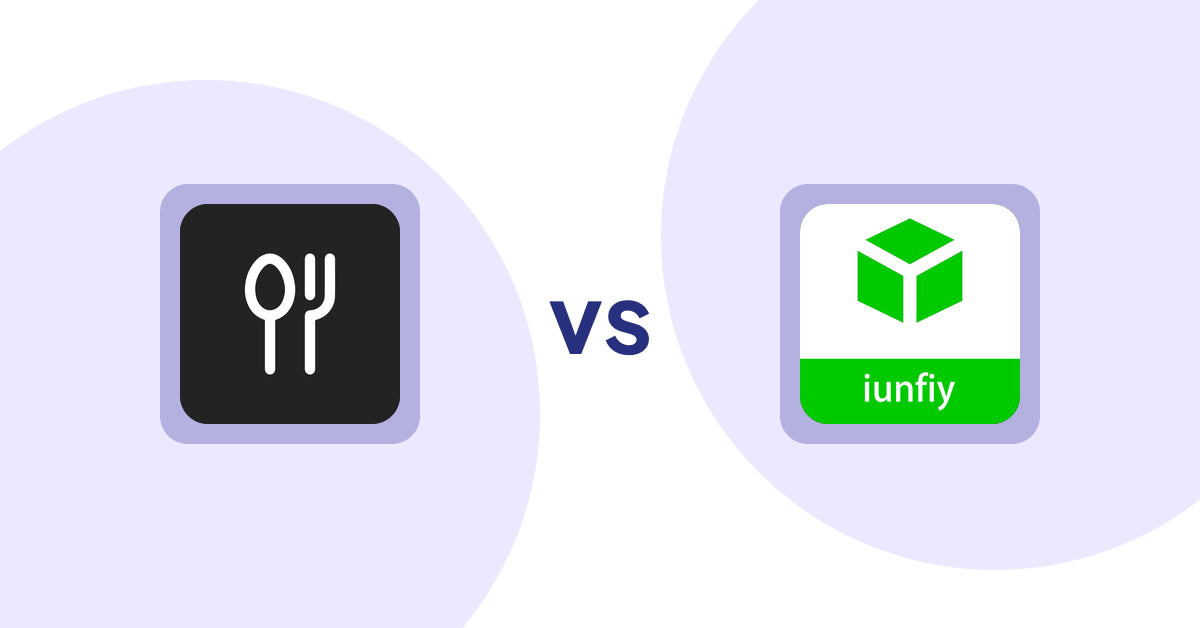 Shopify Product Display Apps: ServeUp ‑ Restaurant Menu vs iunfiy • Related Products