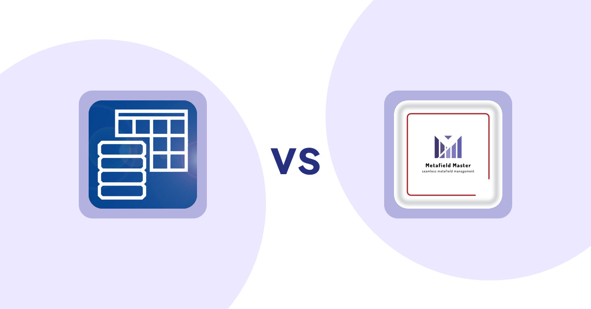 Shopify Metafield Apps: TablePress ‑ Data Tables vs Metafield Master