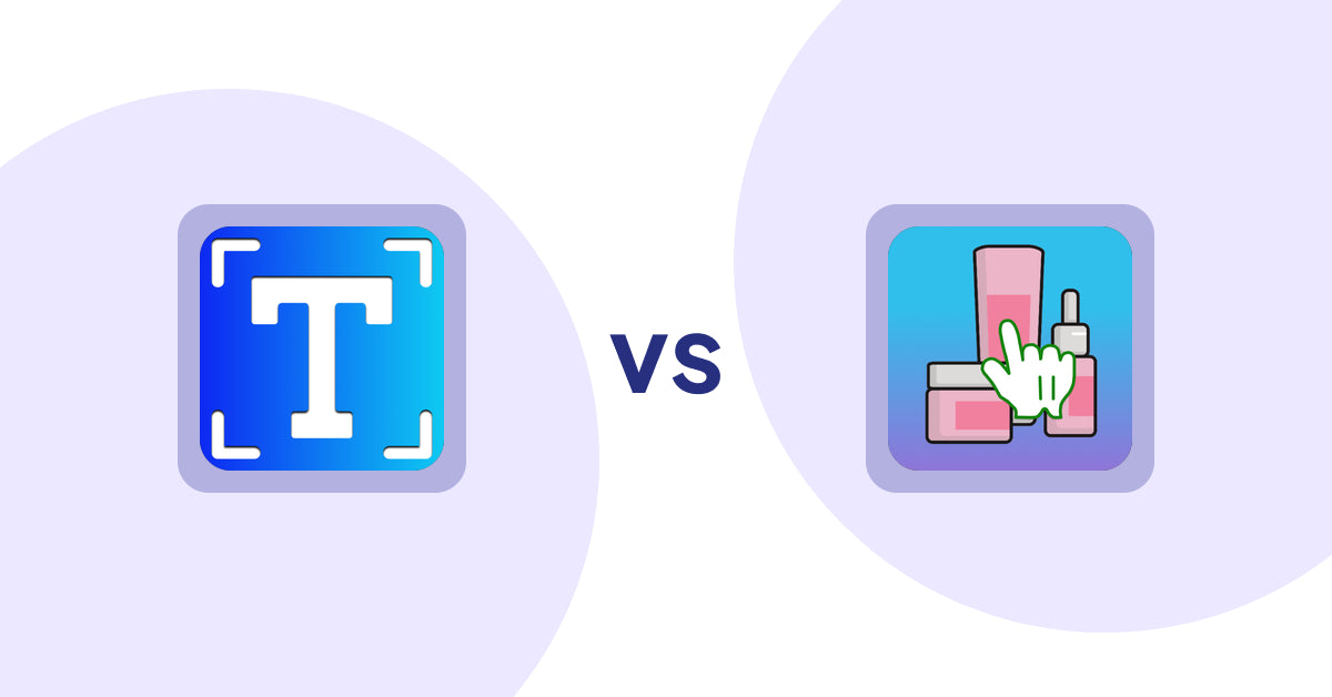 Shopify Metafield Apps: Textbox & Textfield by Textify vs Clickable Ingredients: Seetext