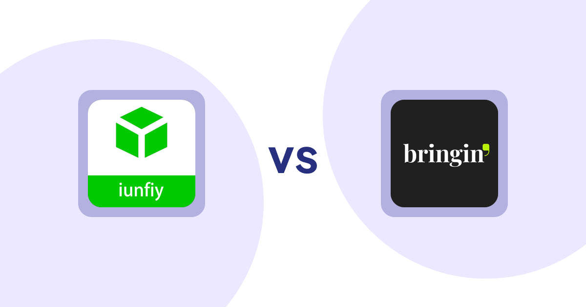 Shopify Product Display Apps: iunfiy • Related Products vs. Bringin