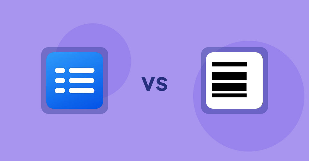 Shopify Metafield Apps: Easy Specification Table vs. Meta fields editor