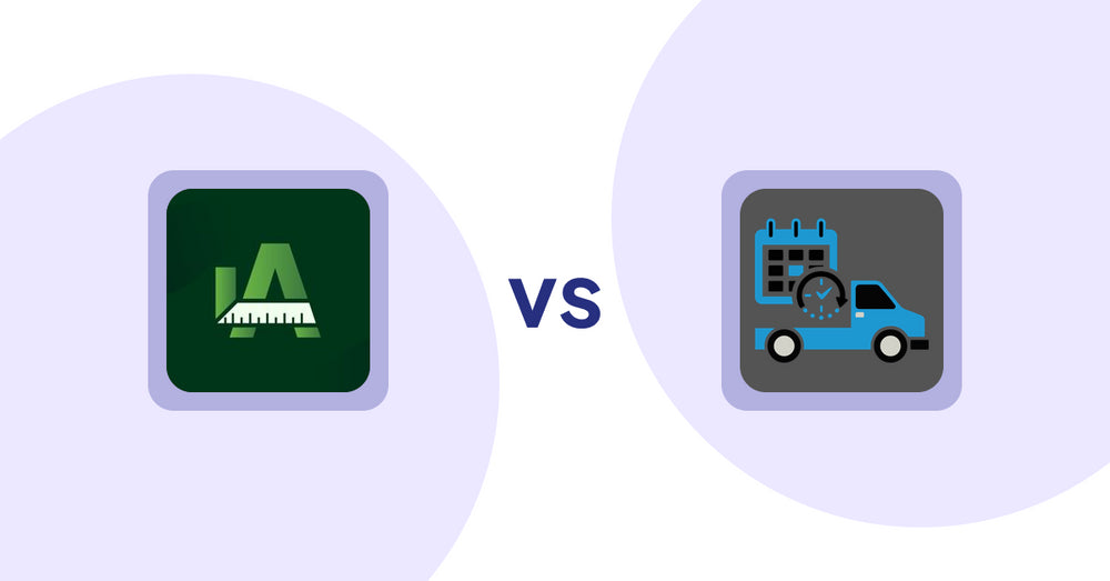 Shopify Product Display Apps: Easy Size Chart by Akeans vs H3 Estimated Delivery