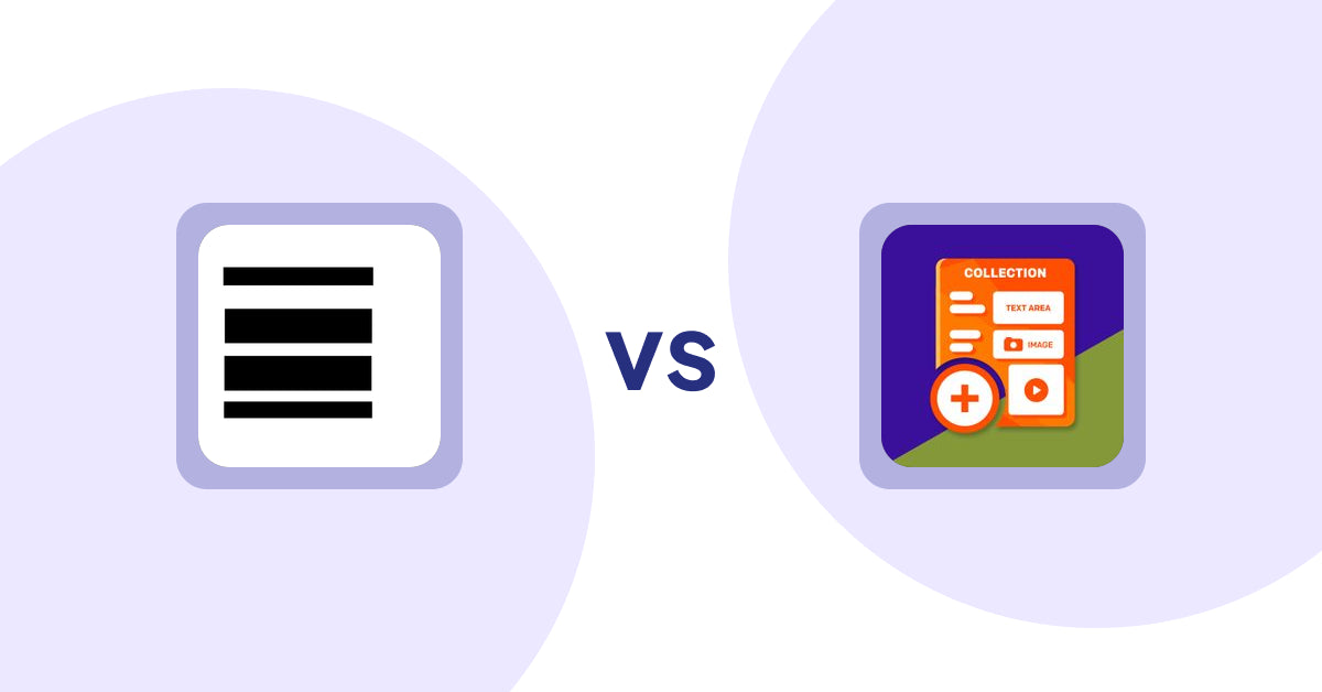 Shopify Metafield Apps: Meta fields editor vs Collection Additional Fields