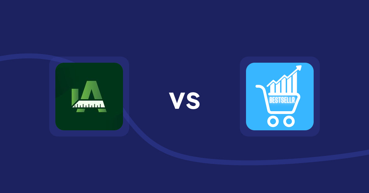 Shopify Product Display Apps: Easy Size Chart by Akeans vs Bestsellr