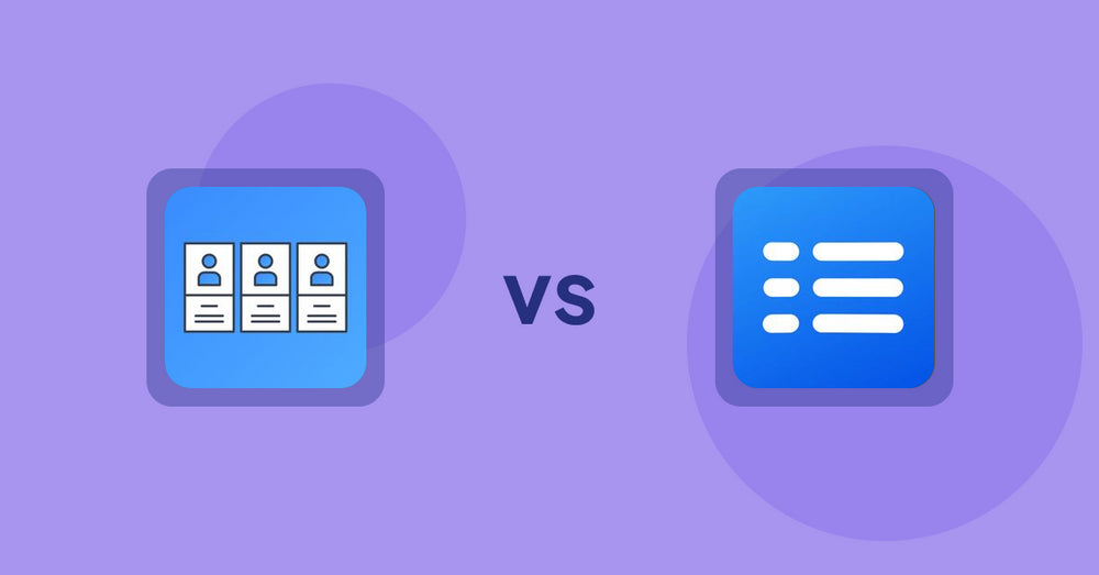 Shopify Metafield Apps: POWR: About Us | Team Profile vs Easy Specification Table