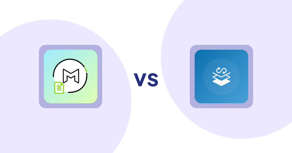 Shopify Metafield Apps: Mport ‑ Bulk Metafield Import vs Seota In/Out Meta Data