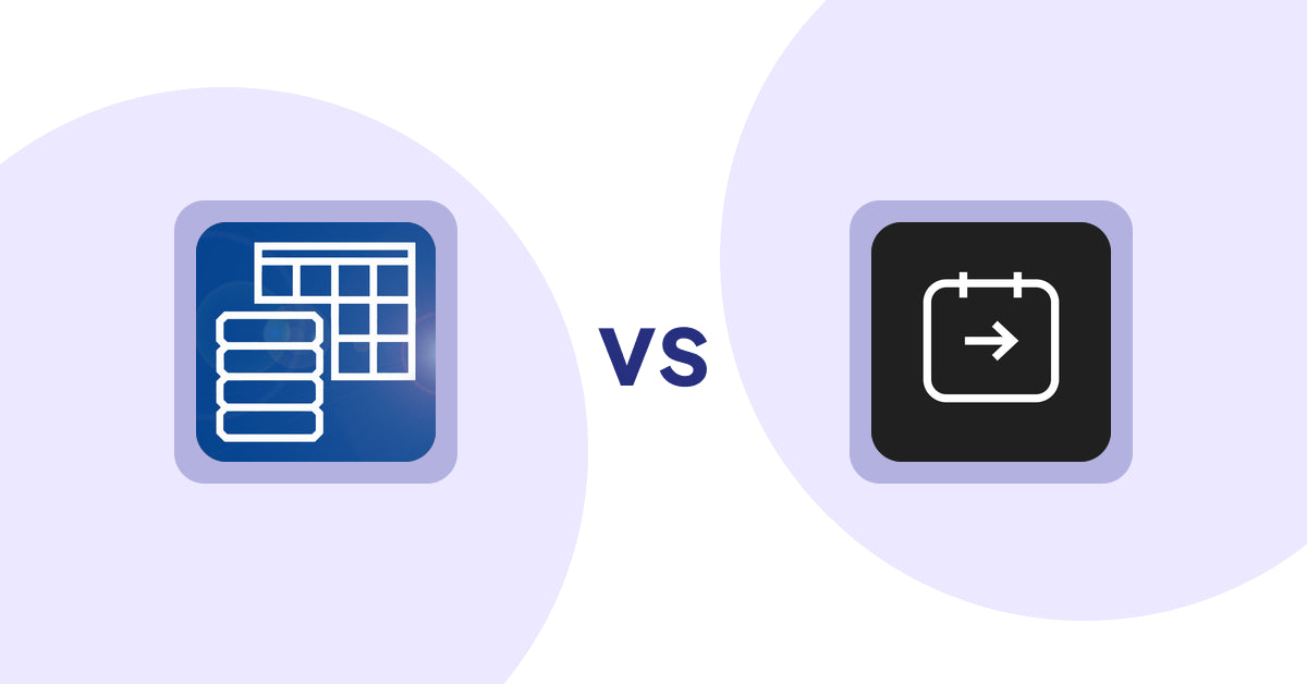 Shopify Metafield Apps: TablePress ‑ Data Tables vs Days To Ship