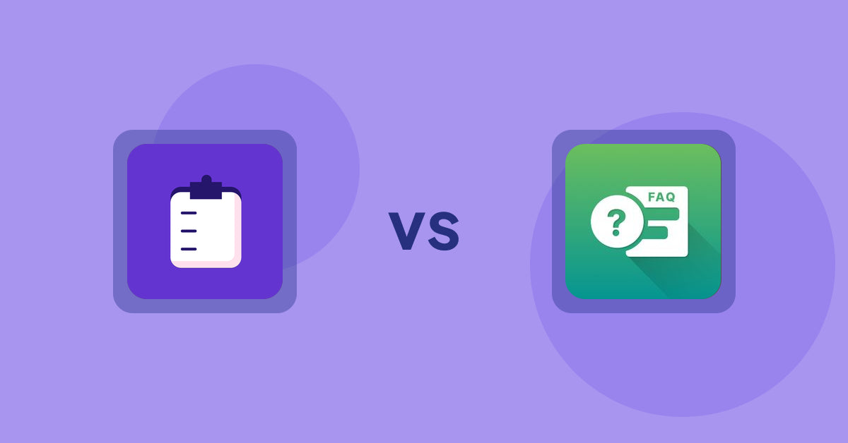 Shopify Product Display Apps: WSH Order Form & ReOrder vs FAQ Expert: Product FAQ