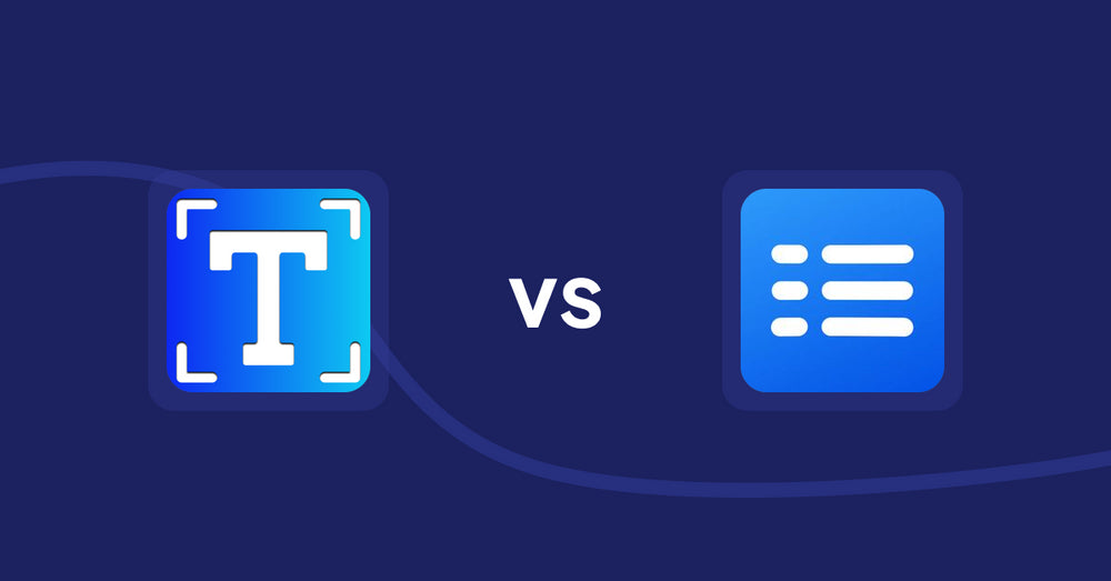 Shopify Metafield Apps: Textbox & Textfield by Textify vs Easy Specification Table