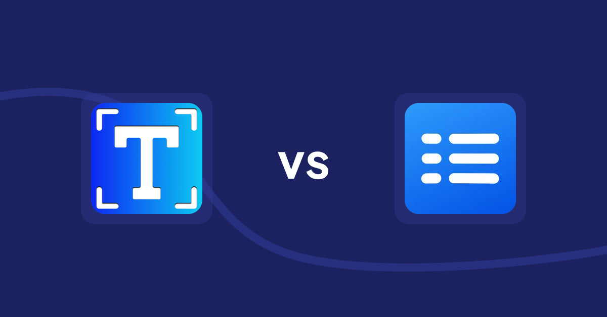 Shopify Metafield Apps: Textbox & Textfield by Textify vs Easy Specification Table