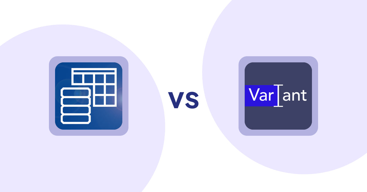 Shopify Metafield Apps: TablePress ‑ Data Tables vs Variant Description OMG