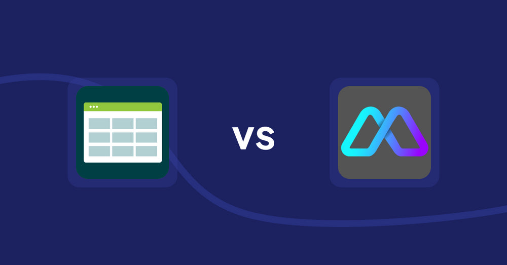 Shopify Product Display Apps: Product Table vs Metadrob: Create Virtual Store