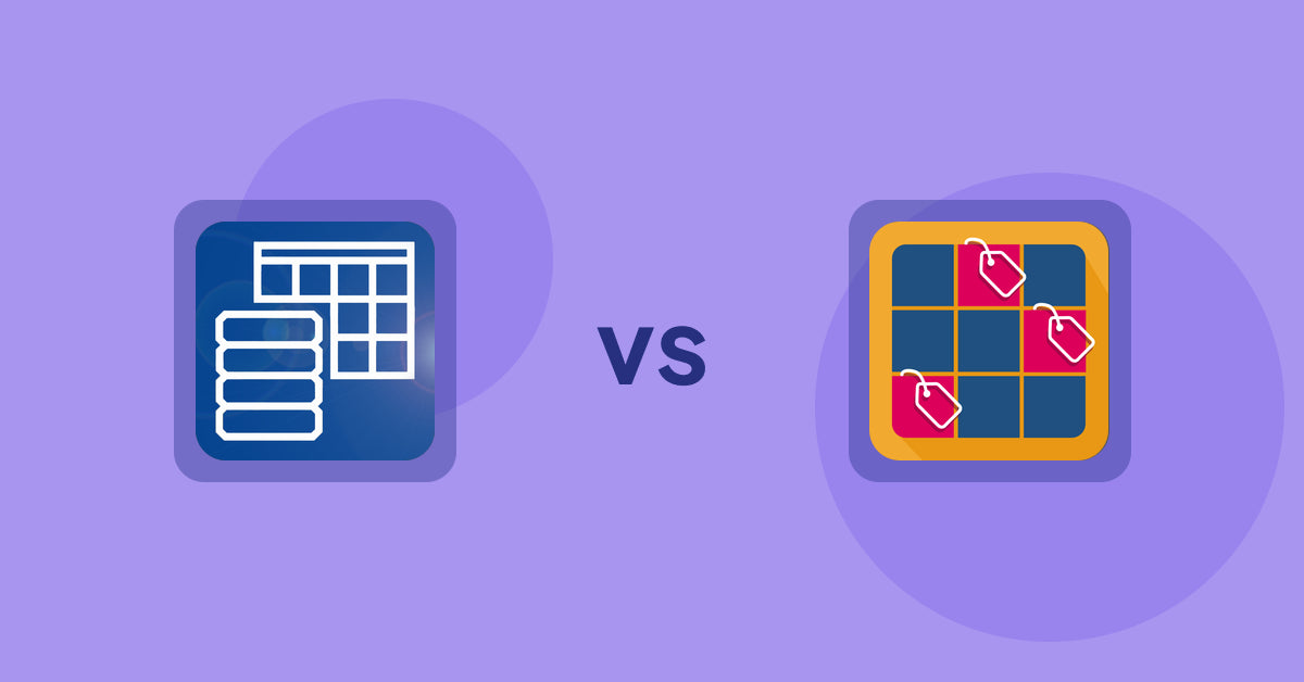 Shopify Metafield Apps: TablePress ‑ Data Tables vs [Soledis]HighlightsCollections