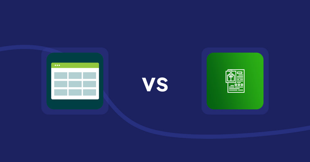 Shopify Product Display Apps: Product Table vs OC Product Size Chart