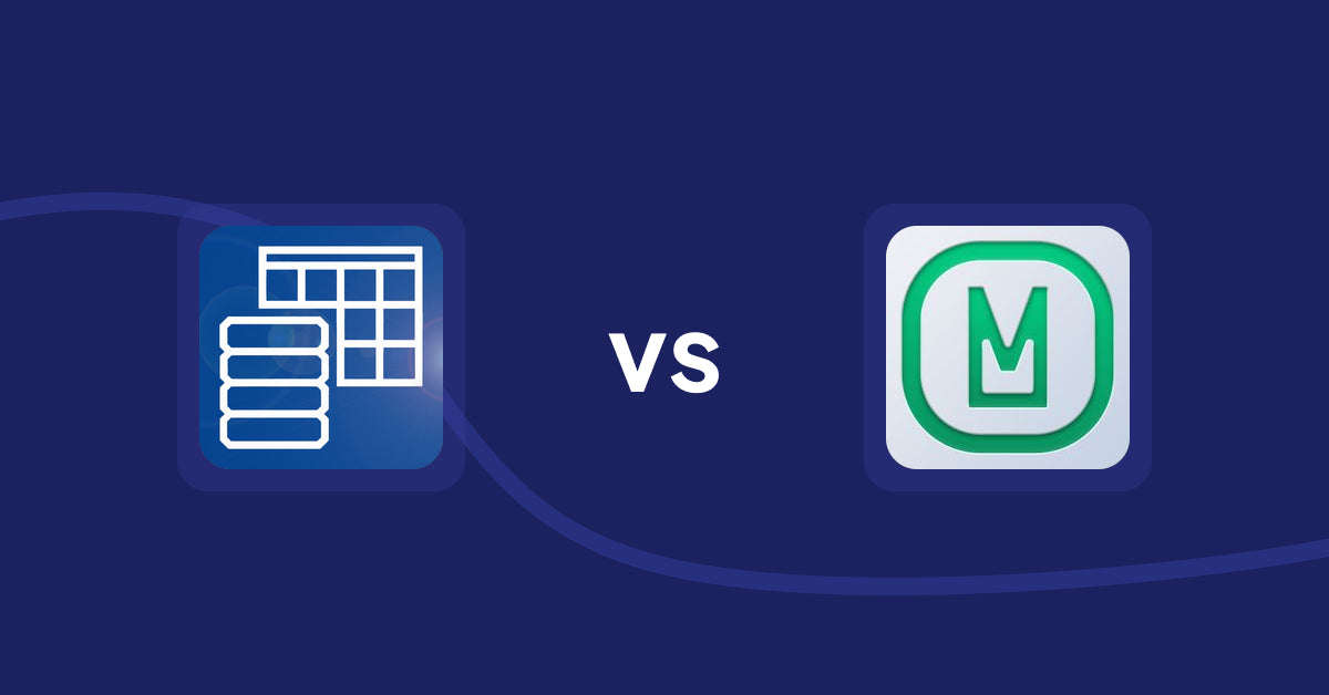 Shopify Metafield Apps: TablePress ‑ Data Tables vs Metafield Lite