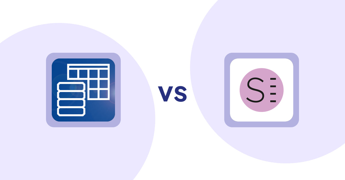 Shopify Metafield Apps: TablePress ‑ Data Tables vs SizeMe