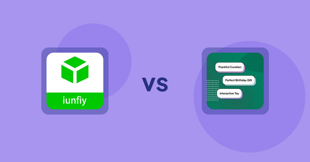 Shopify Product Display Apps: iunfiy • Related Products vs FeatureFrame ‑ Pretty Product