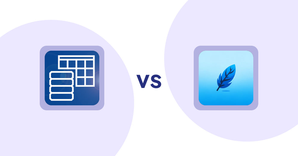 Shopify Metafield Apps: TablePress ‑ Data Tables vs StoreGPT AI Description Writer