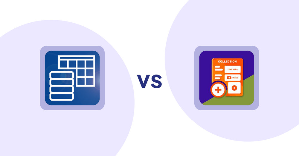 Shopify Metafield Apps: TablePress ‑ Data Tables vs Collection Additional Fields