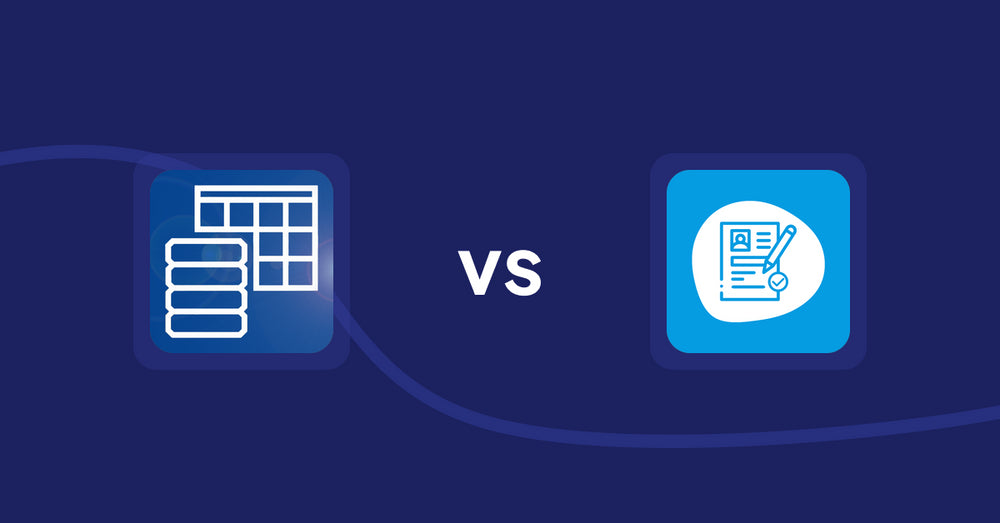 Shopify Metafield Apps: TablePress ‑ Data Tables vs Extendons Registration Fields