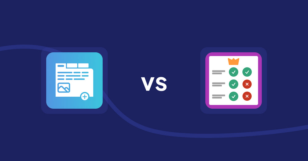 Shopify Product Display Apps: Advanced Product Tabs vs. Pretty Comparison Tables