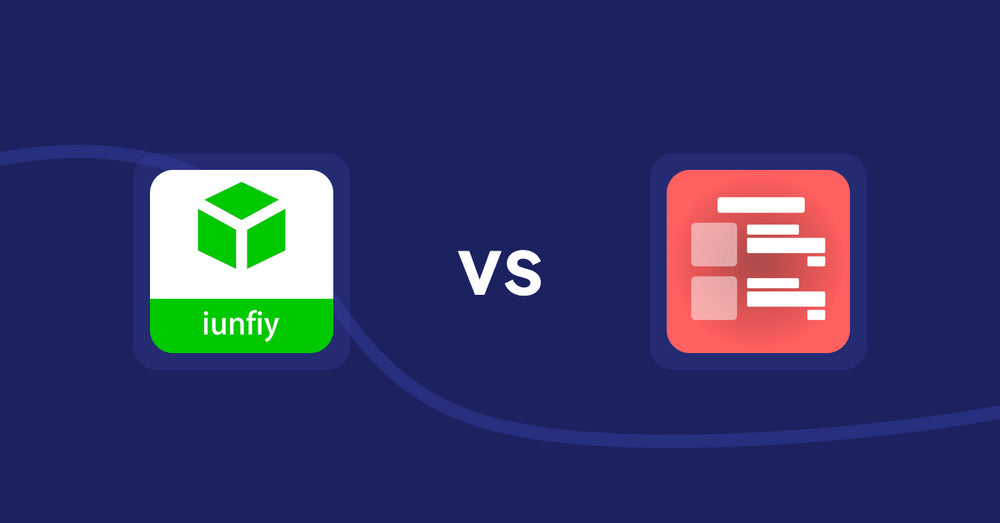 Shopify Product Display Apps: iunfiy • Related Products vs. Menulog