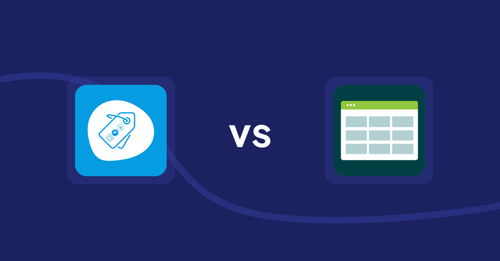 Shopify Product Display Apps: Extendons Product Tag Images vs Product Table