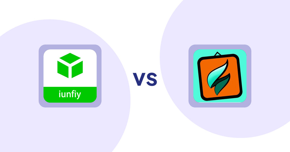 Shopify Product Display Apps: iunfiy • Related products vs. SMART ‑ Art product builder