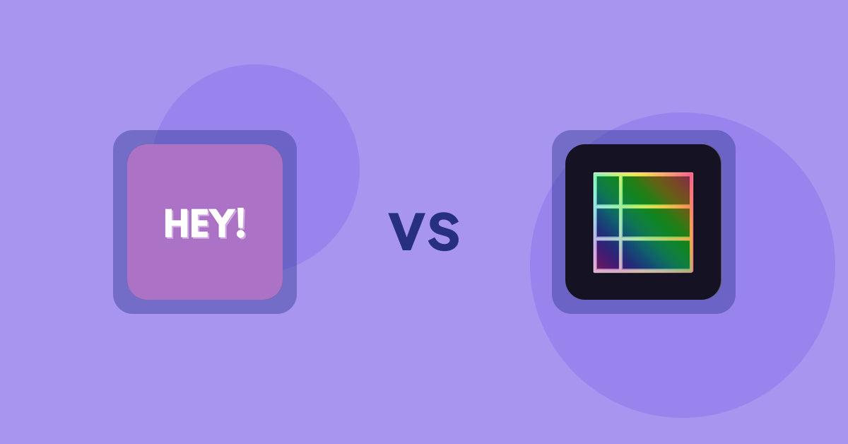 Shopify Product Display Apps: Hey! Product Page Banner& Text vs TableFlow Specification Table