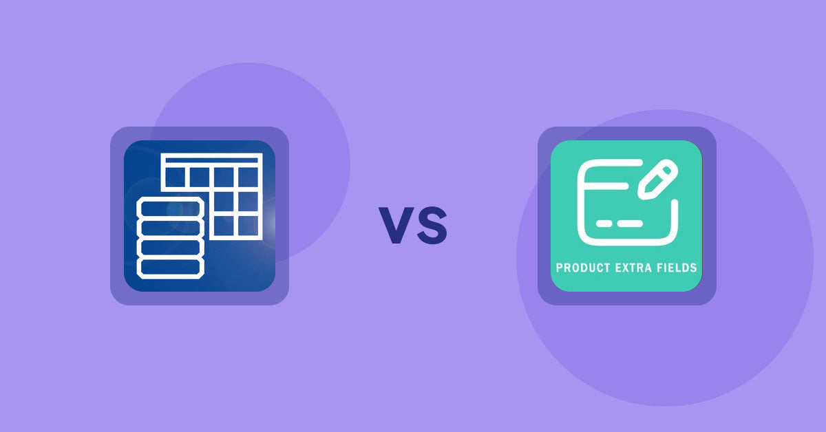 Shopify Metafield Apps: TablePress ‑ Data Tables vs Product Extra Fields ‑Soronix