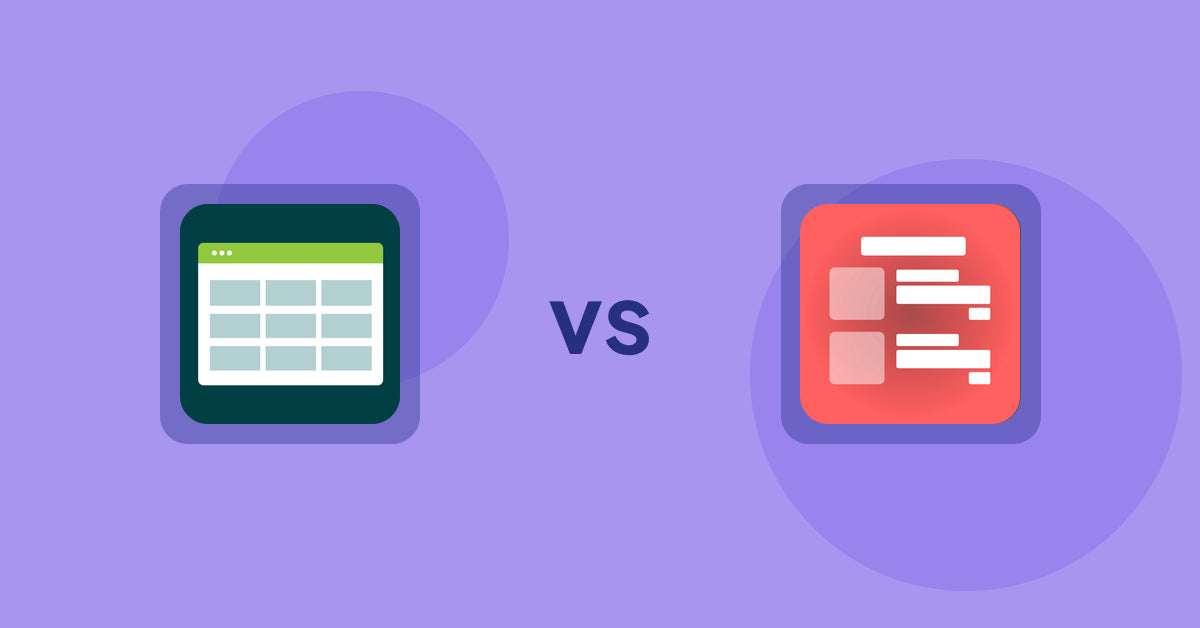 Shopify Product Display Apps: Product Table vs Menulog