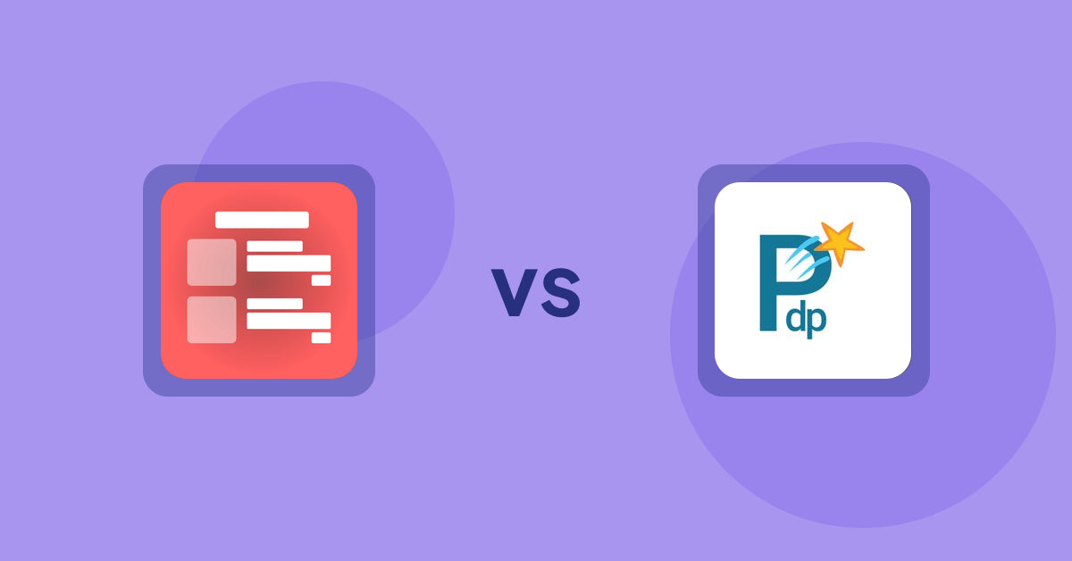 Shopify Product Display Apps: Menulog vs PDP Star