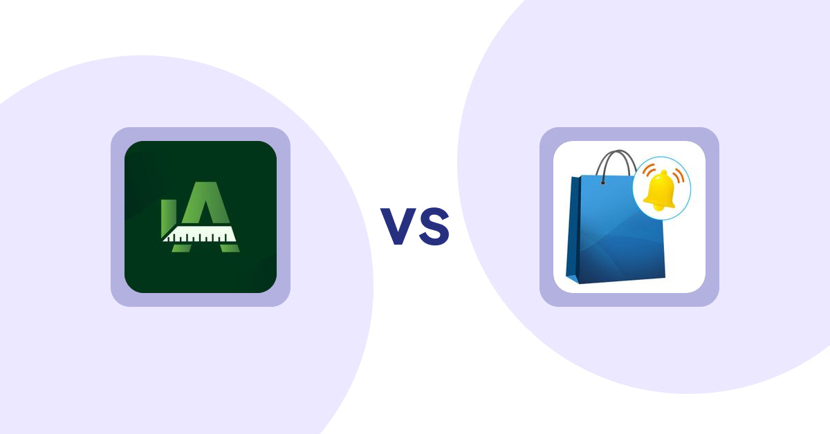 Shopify Product Display Apps: Easy Size Chart by Akeans vs. CartBar ‑ Product Purchase Bar