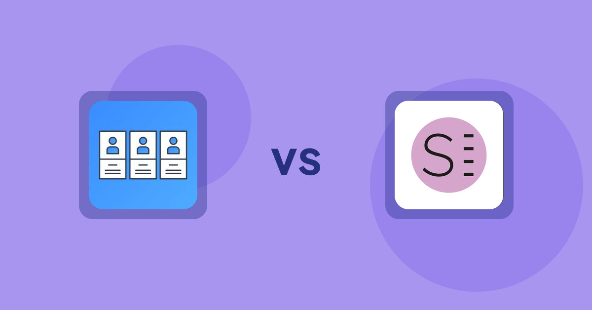 Shopify Metafield Apps: POWR: About Us | Team Profile vs SizeMe