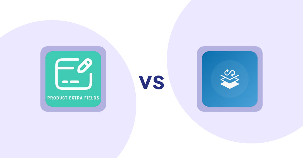 Shopify Metafield Apps: Product Extra Fields ‑Soronix vs Seota In/Out Meta Data