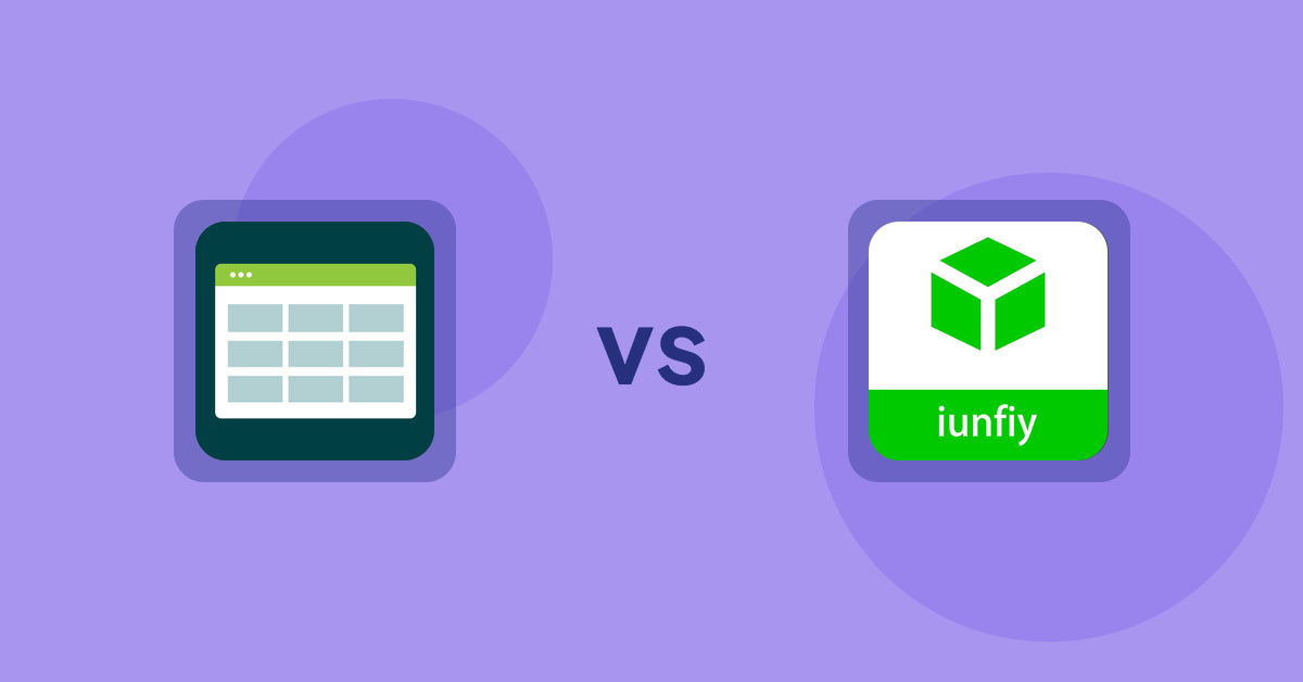 Shopify Product Display Apps: Product Table vs iunfiy • Related Products