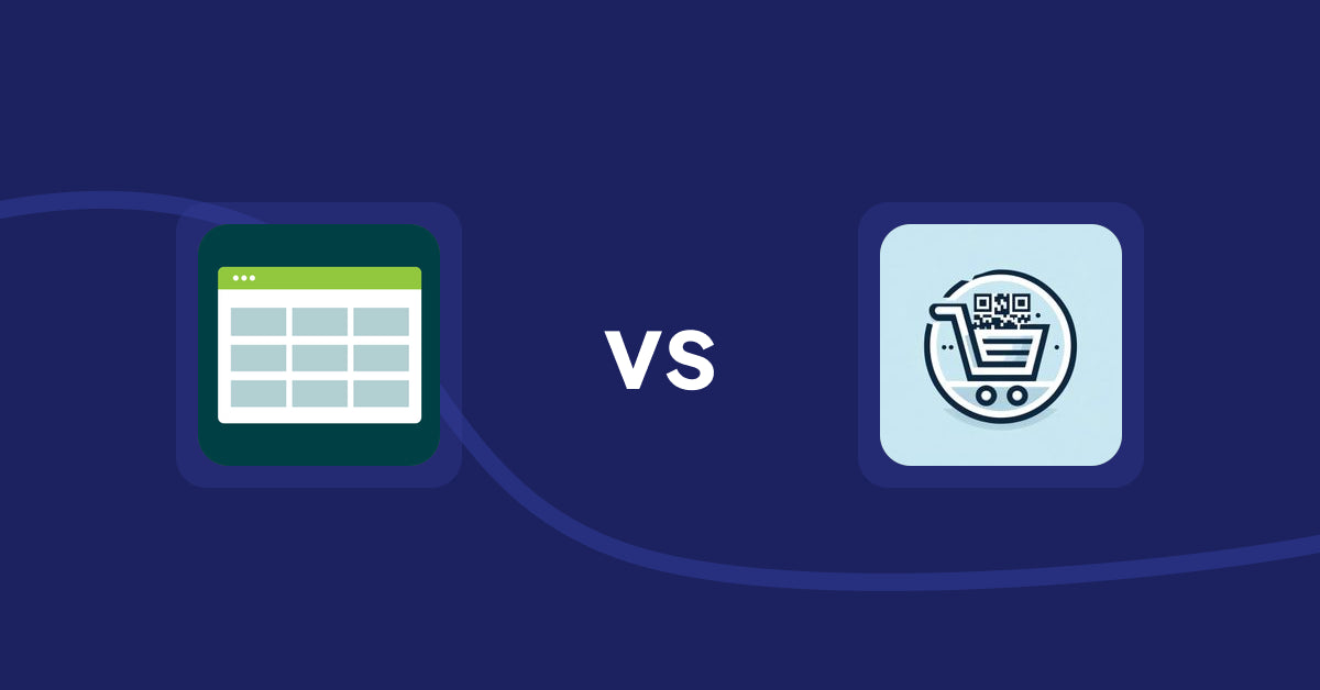 Shopify Product Display Apps: Product Table vs QR Cartify