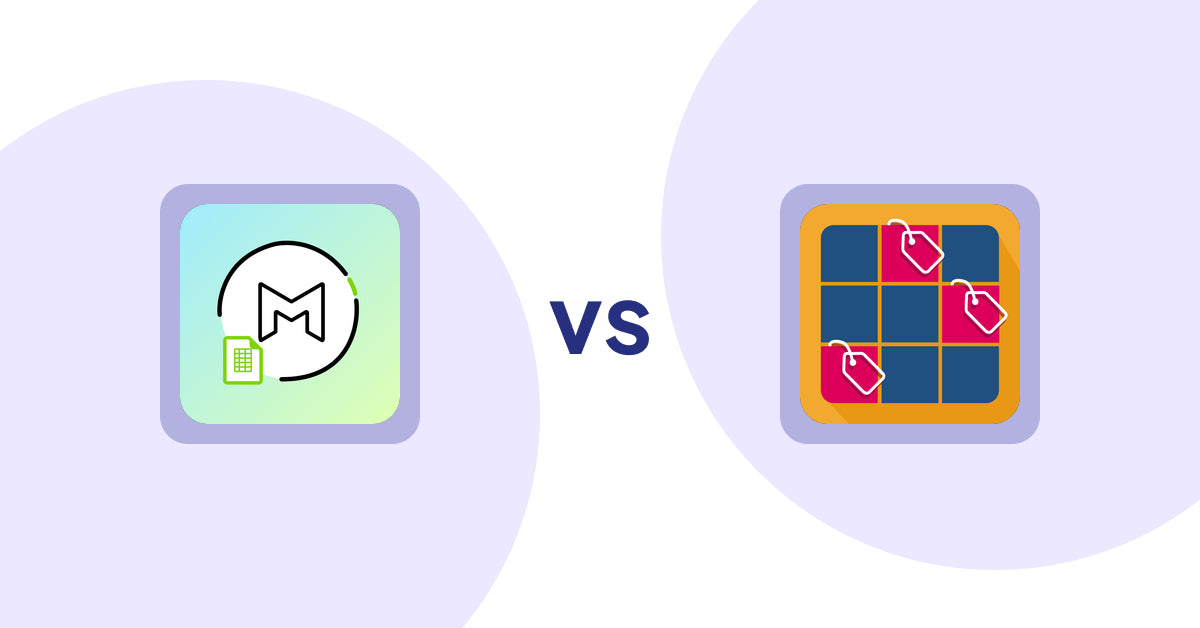 Shopify Metafield Apps: Mport ‑ Bulk Metafield Import vs [Soledis]HighlightsCollections