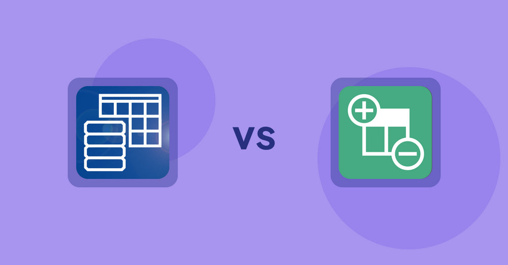 Shopify Metafield Apps: TablePress ‑ Data Tables vs SWT Products Custom Fields