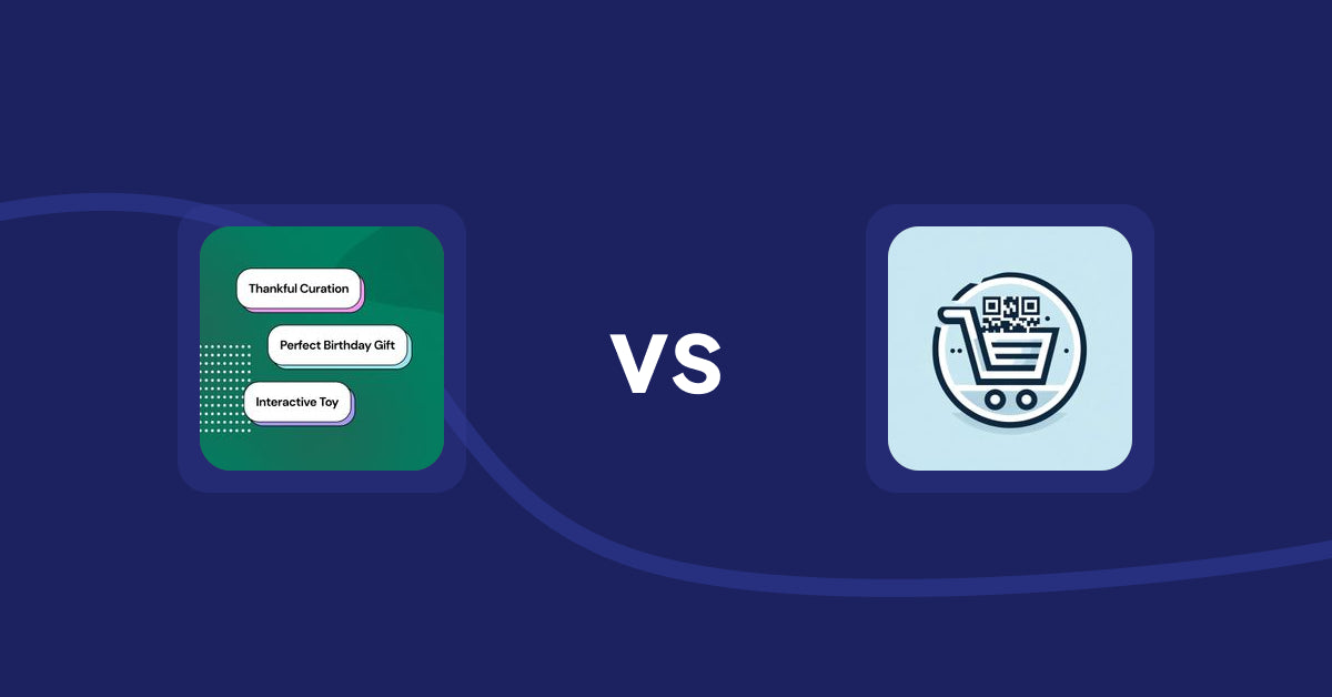 Shopify Product Display Apps: FeatureFrame ‑ Pretty Product vs QR Cartify