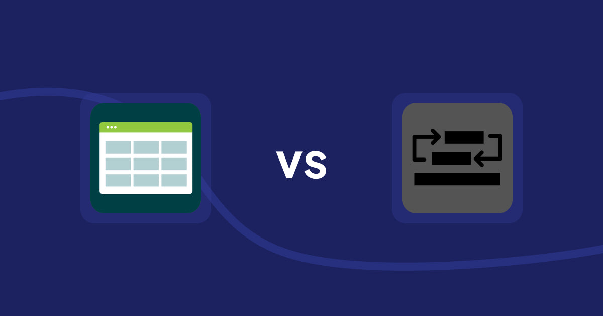 Shopify Product Display Apps: Product Table vs. Sortyfi Collection Merchandise