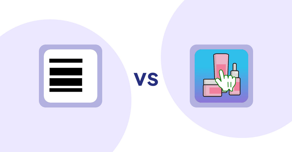 Shopify Metafield Apps: Meta fields editor vs Clickable Ingredients: Seetext