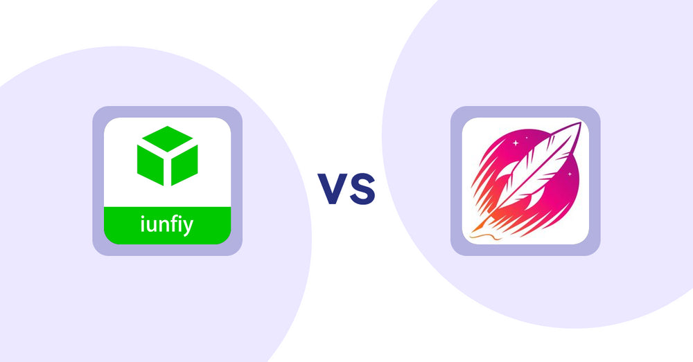 Shopify Product Display Apps: iunfiy • Related Products vs Wordsmith: Content Generator