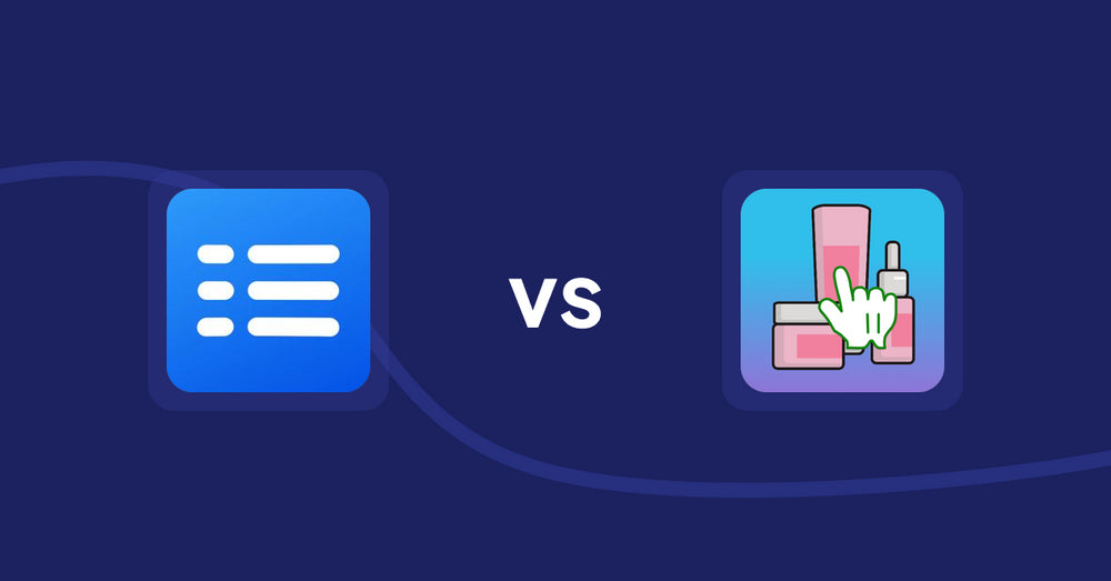 Shopify Metafield Apps: Easy Specification Table vs Clickable Ingredients: Seetext