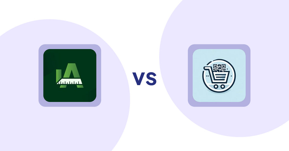 Shopify Product Display Apps: Easy Size Chart by Akeans vs QR Cartify