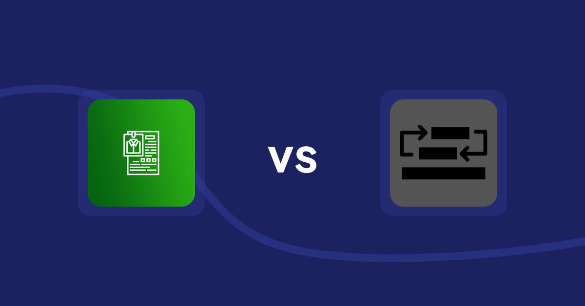 Shopify Product Display Apps: OC Product Size Chart vs Sortyfi Collection Merchandise