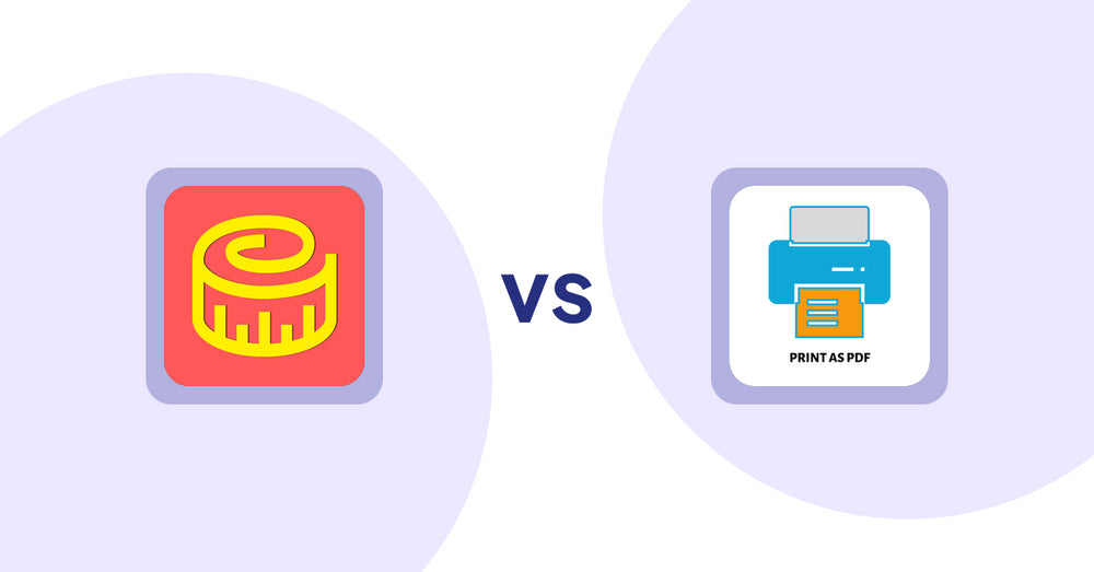 Shopify Product Display Apps: Snake Size Chart & Size Guide vs LitPDP ‑ Print as PDF